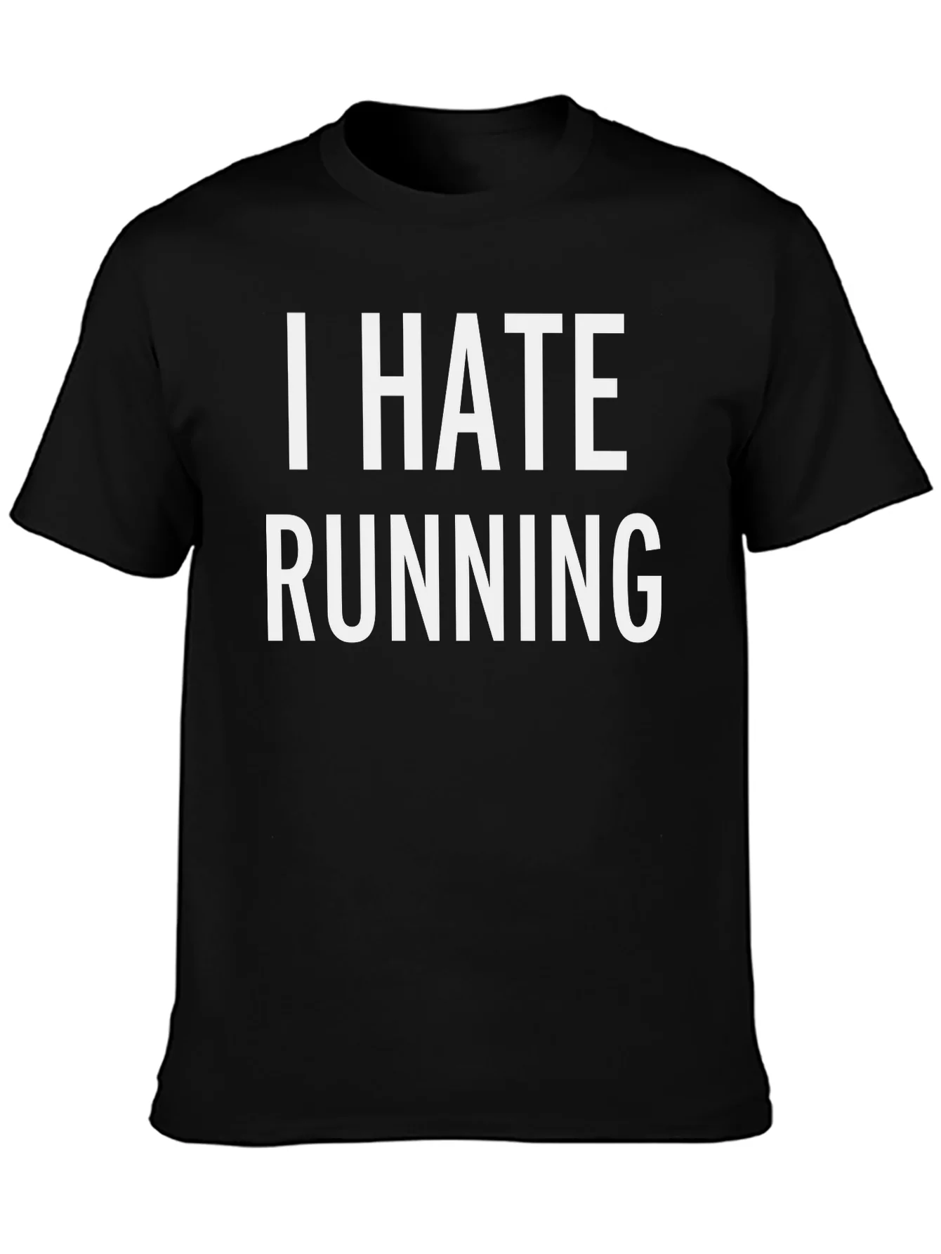 I Hate Running Black Graphic T-Shirt