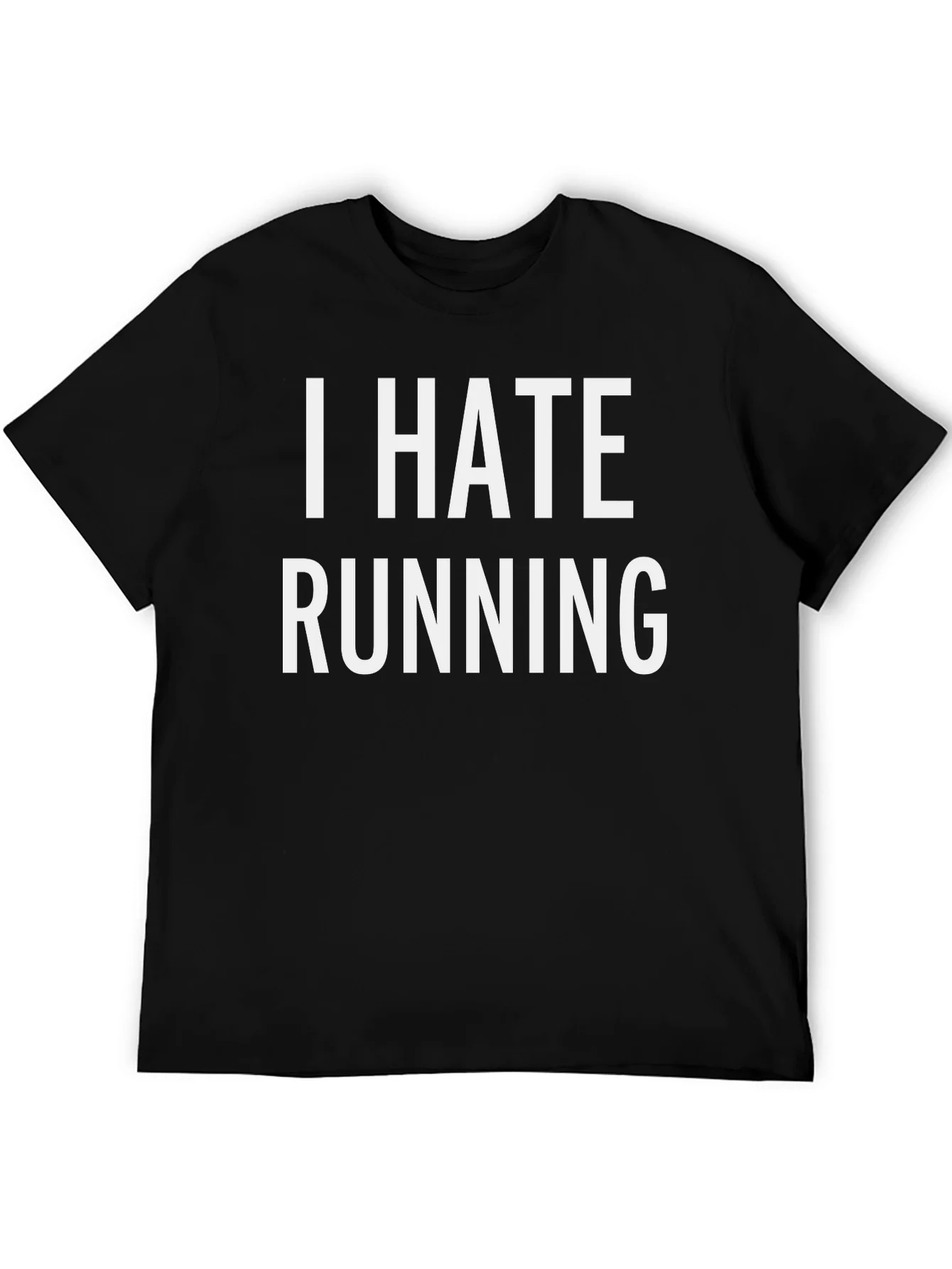 I Hate Running Black Graphic T-Shirt