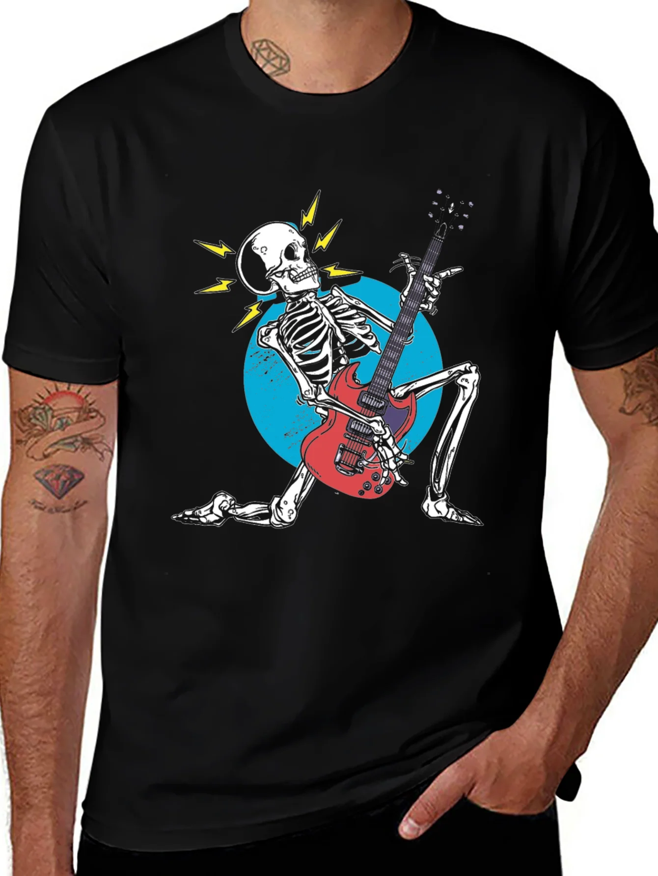 Rock On! Skeleton Guitarist Graphic Tee
