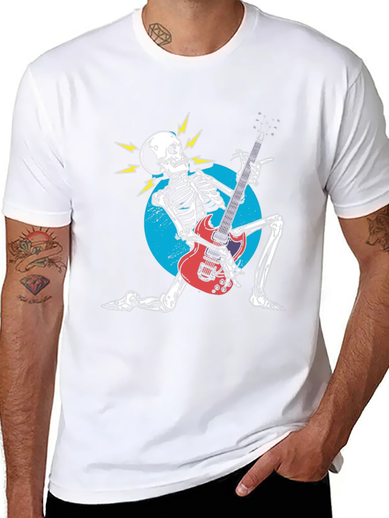 Rock On! Skeleton Guitarist Graphic Tee