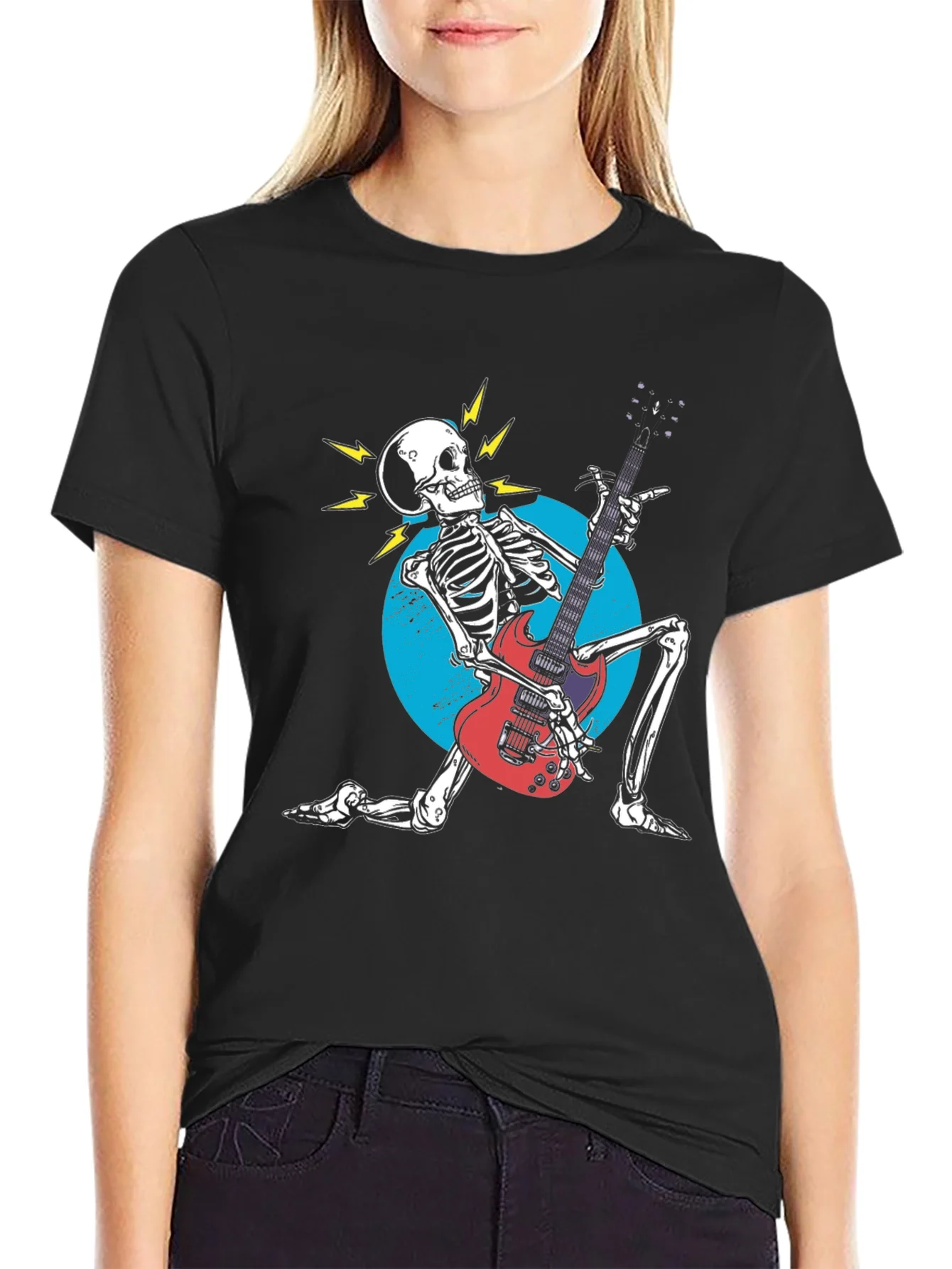 Rock On! Skeleton Guitarist Graphic Tee