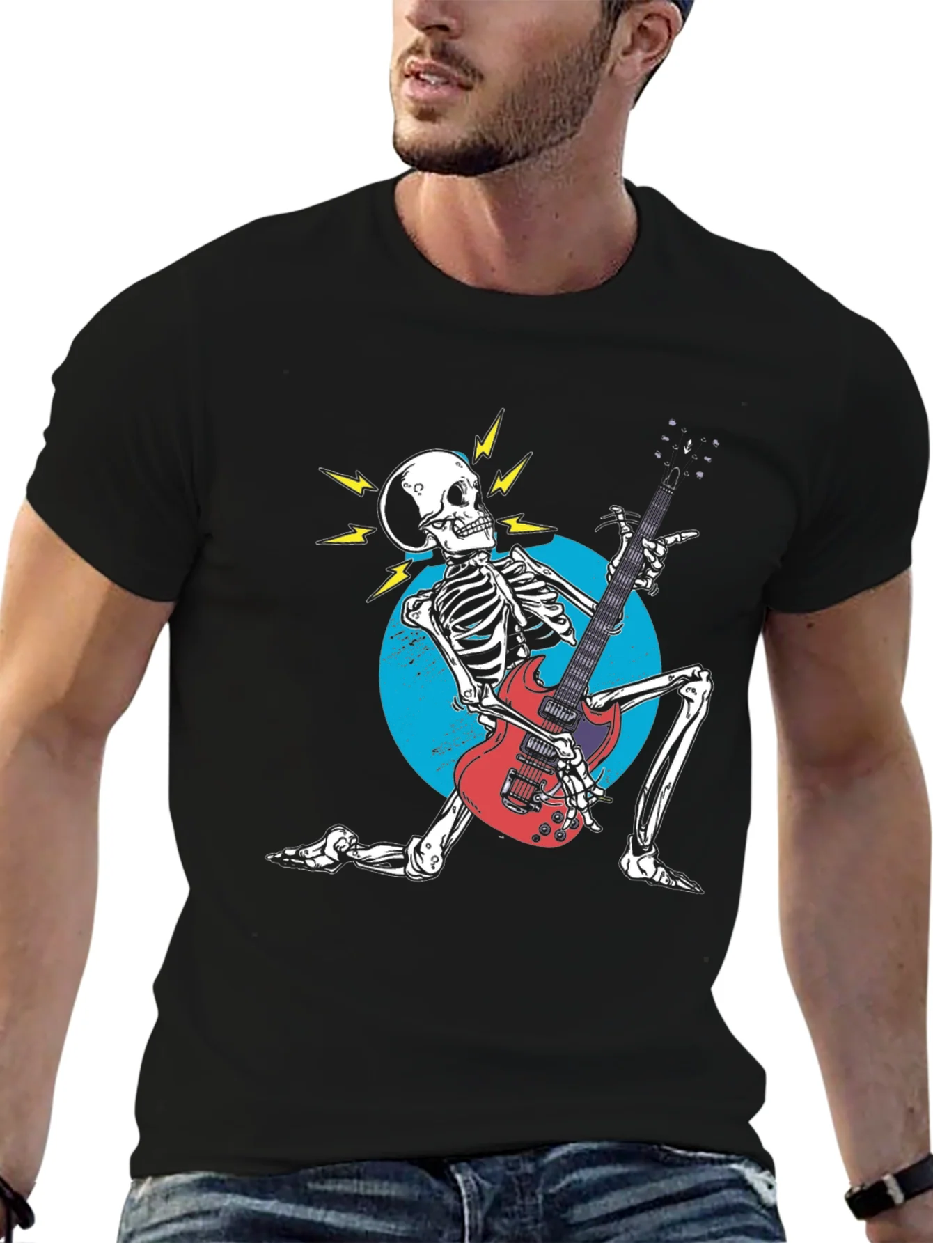 Rock On! Skeleton Guitarist Graphic Tee