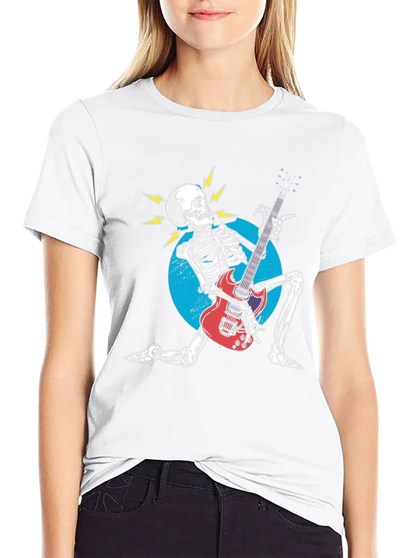 Rock On! Skeleton Guitarist Graphic Tee