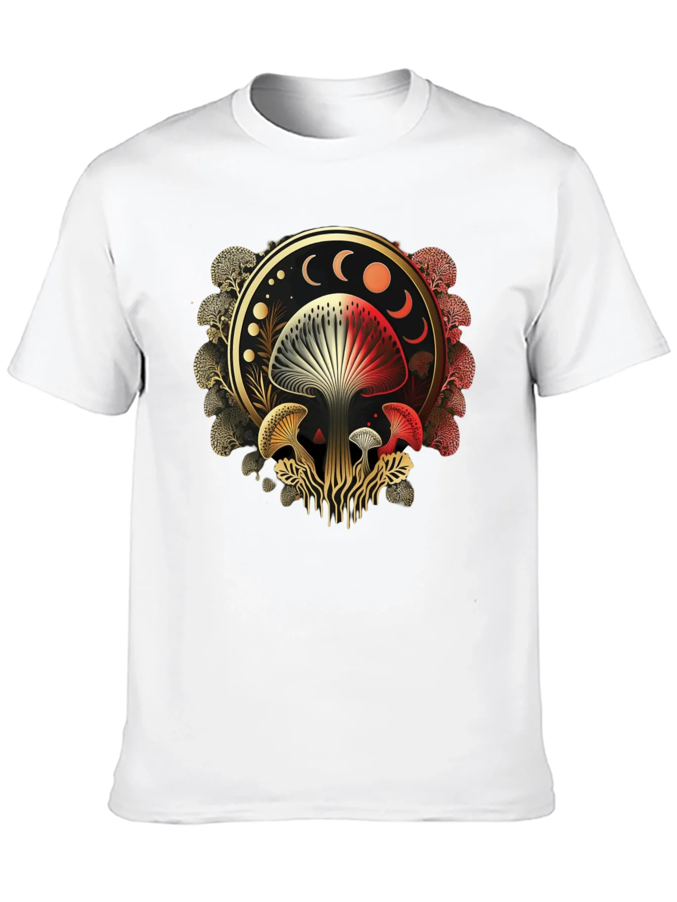 Mystic Mushroom Moon Phase Graphic Tee