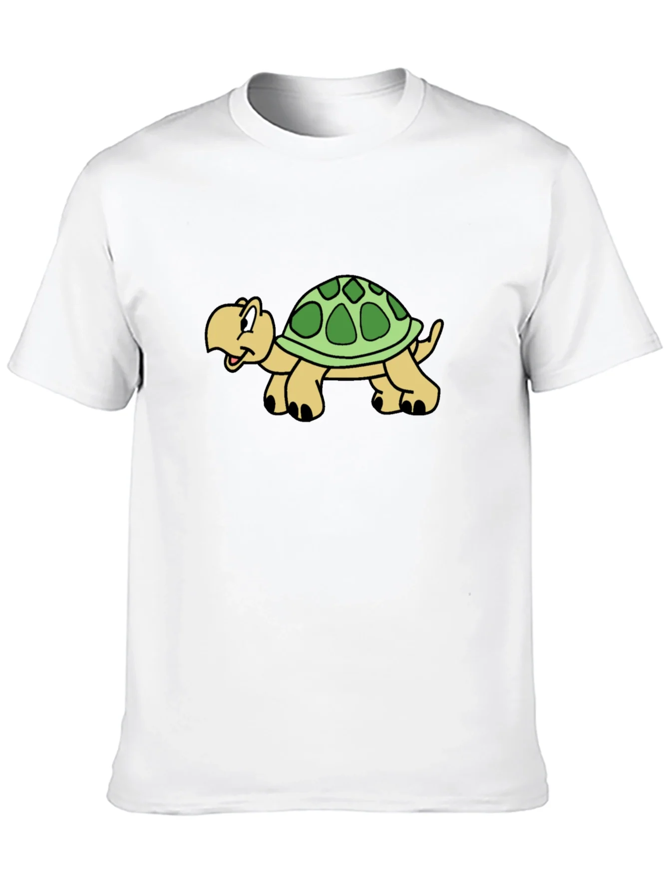 Cartoon Turtle Graphic Black T-Shirt