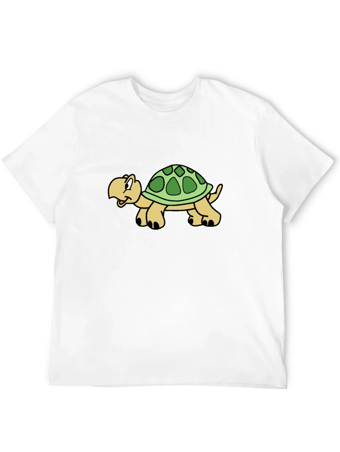 Cartoon Turtle Graphic Black T-Shirt