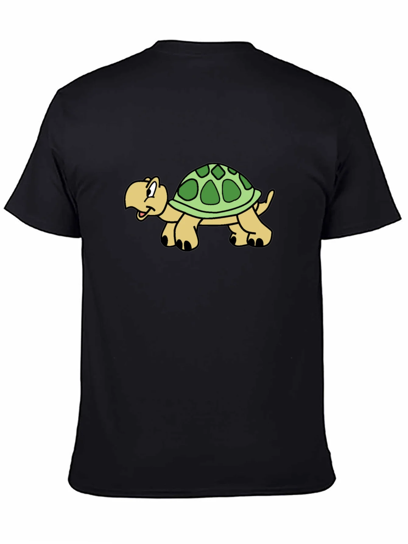 Cartoon Turtle Graphic Black T-Shirt