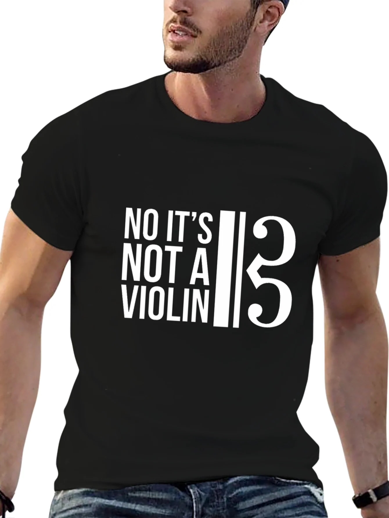 Bass Clef T-Shirt: No Its Not a Violin!