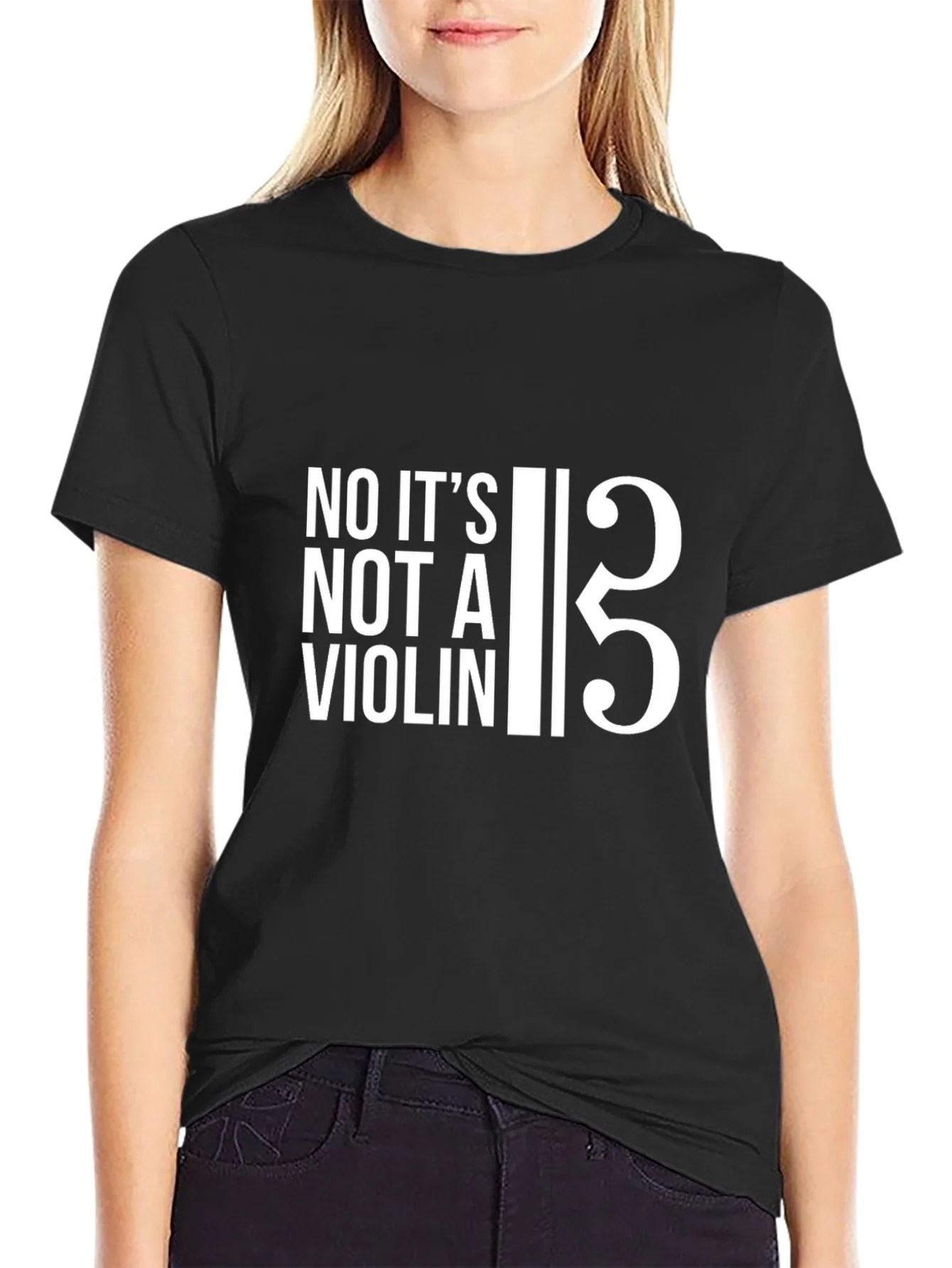 Bass Clef T-Shirt: No Its Not a Violin!