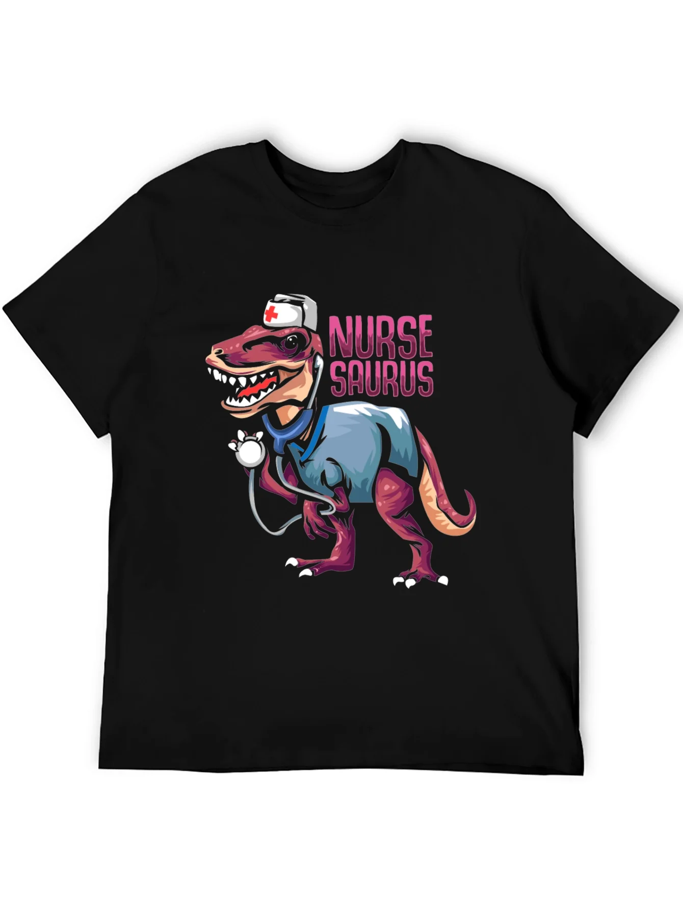 Nurse Saurus T-Shirt - Funny Dinosaur Graphic Tee