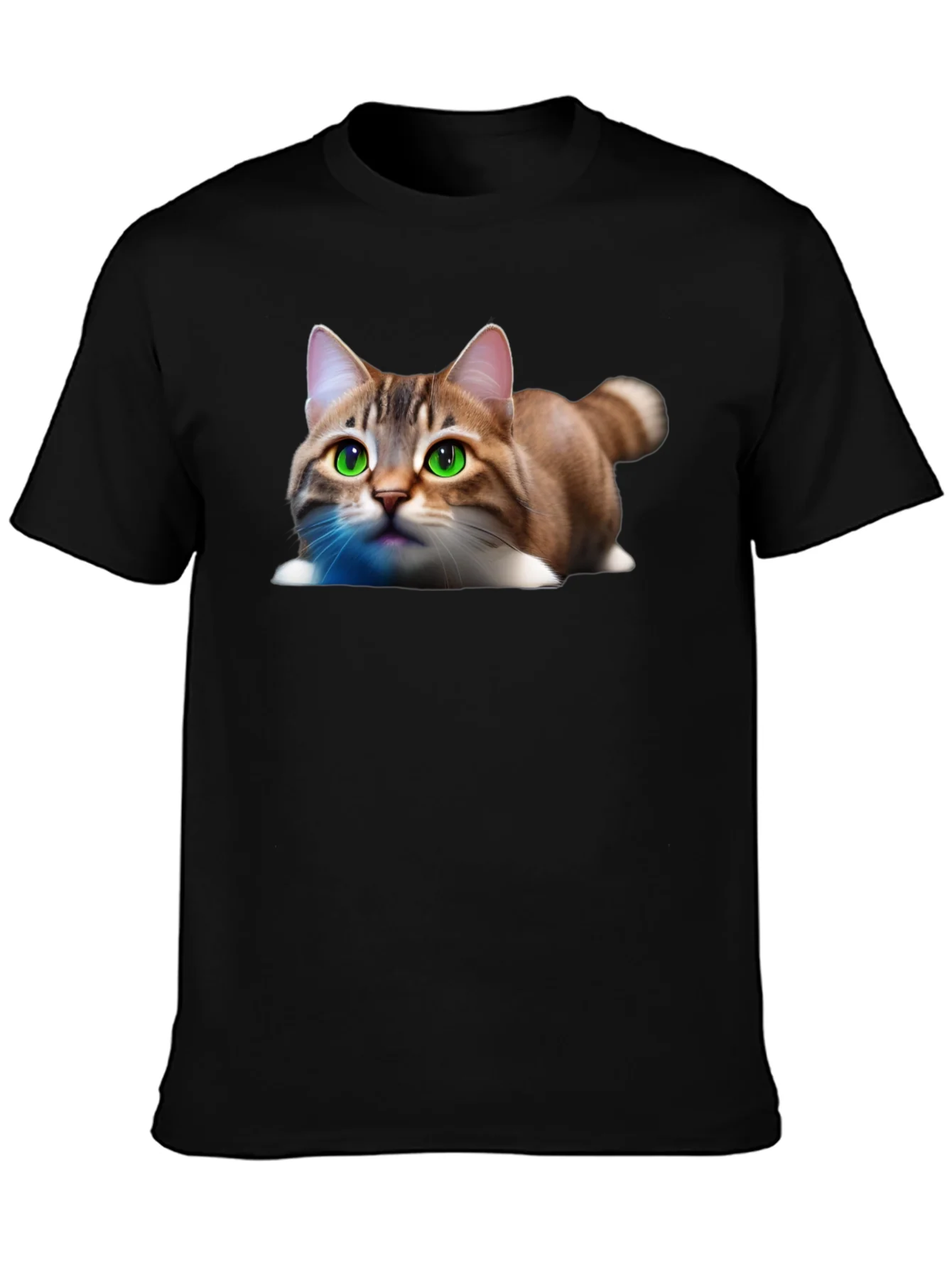 Cute Cat Graphic Tee - Soft Cotton Blend Shirt