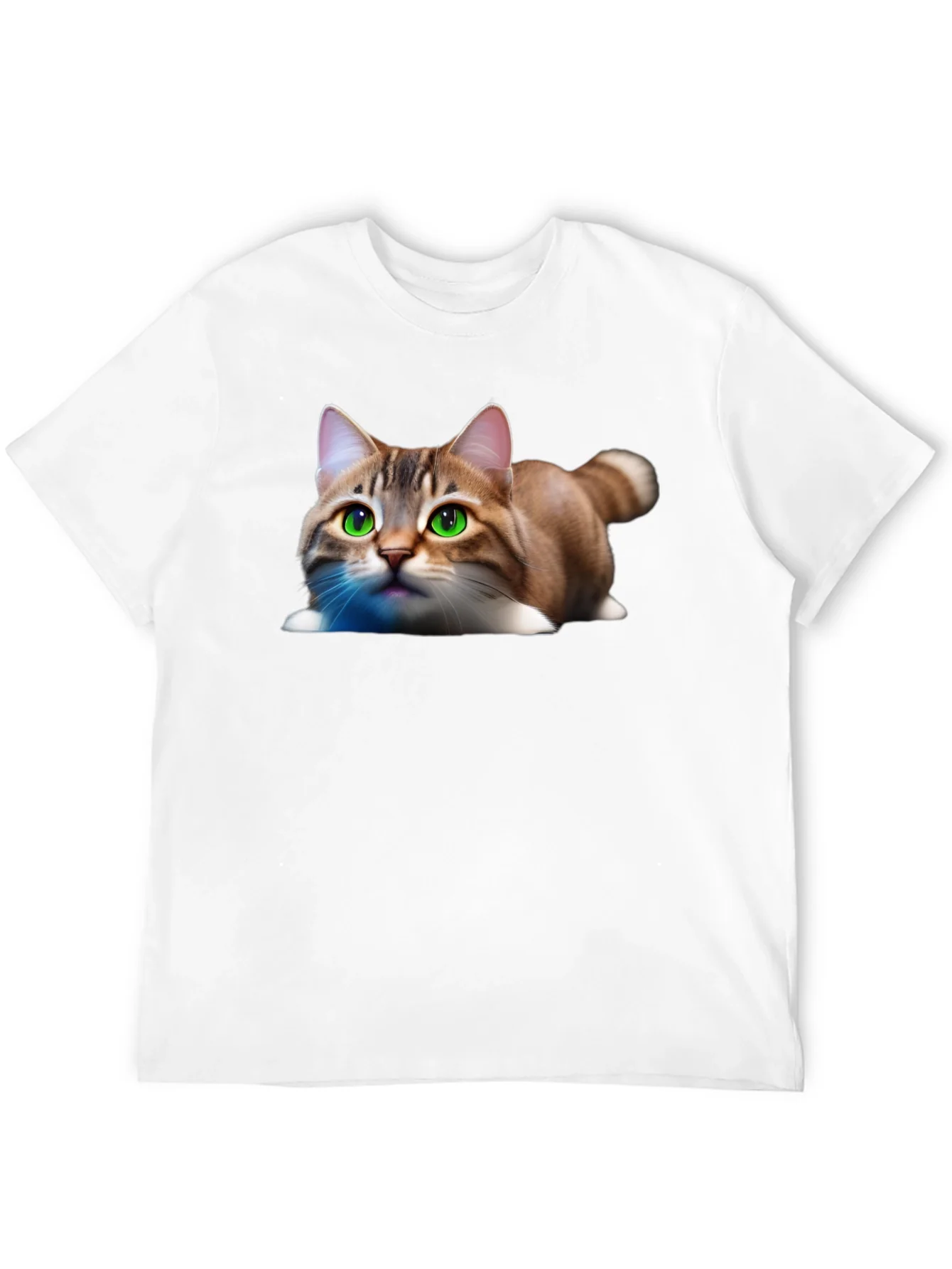 Cute Cat Graphic Tee - Soft Cotton Blend Shirt