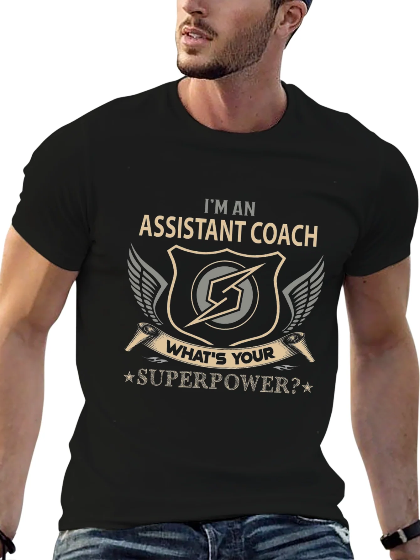 Assistant Coach Superpower Graphic T-Shirt